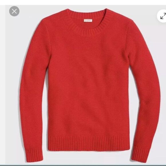 J. CREW Classic Crewneck Sweater Wool Blend Red Size Medium - Picture 1 of 9